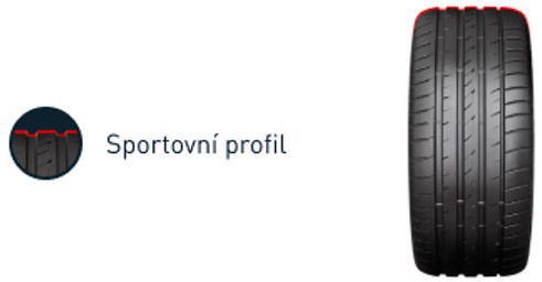 Sportowy profil dla maksymalnej sterowności przy każdym obciążeniu i hamowaniu na suchej nawierzchni.