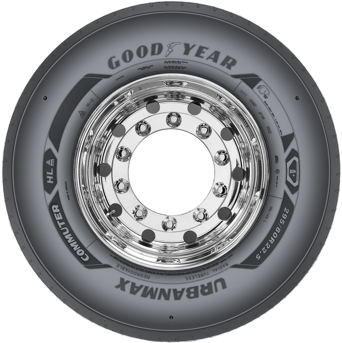 Goodyear UrbanMax Commuter - bok opony dla nowoczesnych autobusów Goodyear UrbanMax Commuter - bok opony dla nowoczesnych autobusów