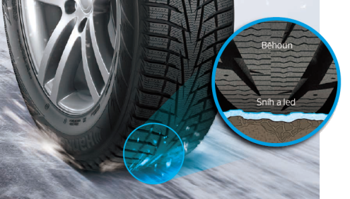 Hankook Winter i*cept RW10 - Lepsza przyczepność na zaśnieżonej i oblodzonej nawierzchni. Optymalizowana miękka mieszanka dla maksymalnej powierzchni styku.