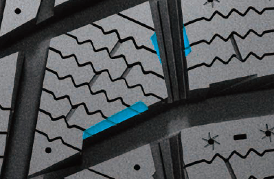 Hankook Winter i*cept RW10 - 3D ostre krawędzie w blokach poprawiają przyczepność na śniegu.
