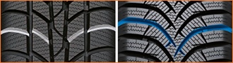 Hankook Winter i*cept RS2 (W452) Rowki do odprowadzania wody i błota pośniegowego.