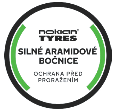 Aramidowa ochrona ściany bocznej przed uszkodzeniami.